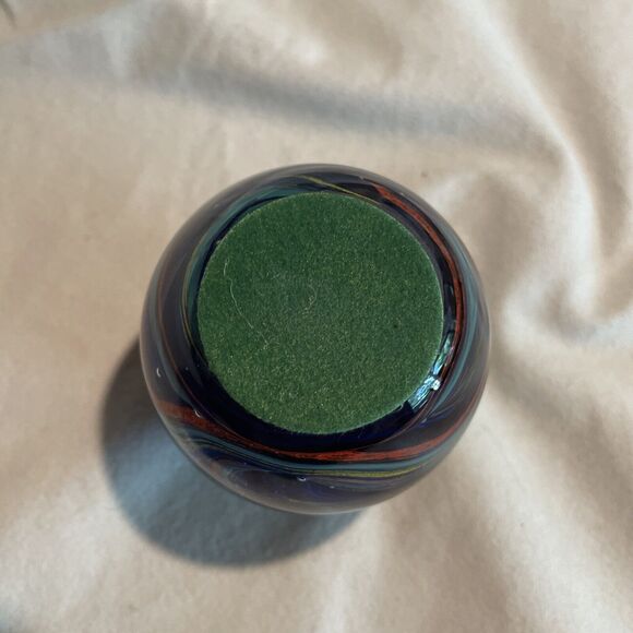 Beautiful Blue Galaxy Art Glass Paperweight 2.5" & Multi-Color Swirls. NICE!!! - Picture 4 of 8